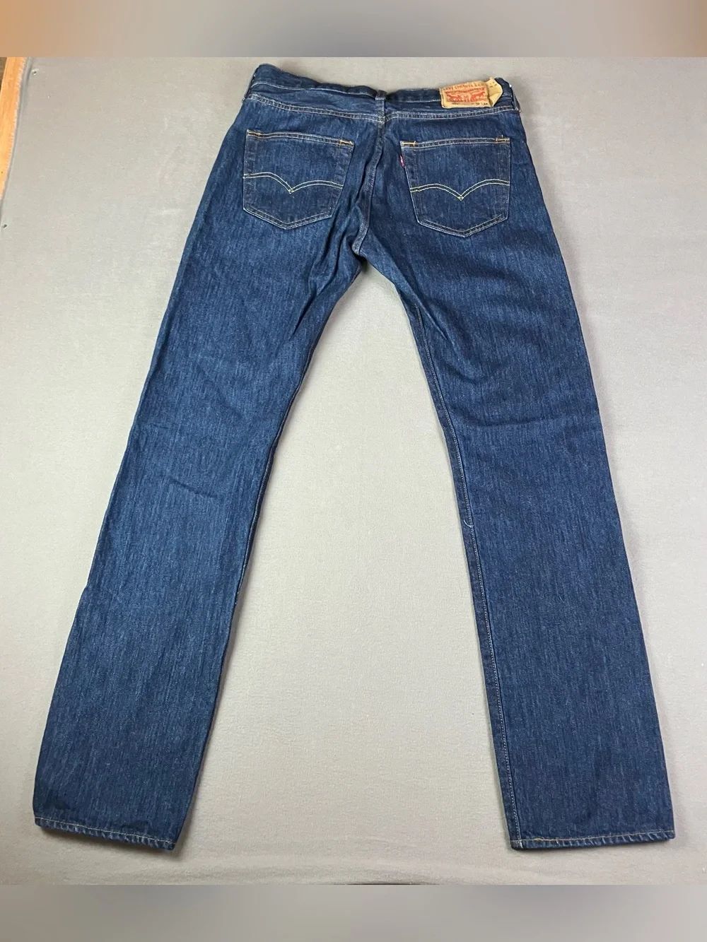 (Lot of 2) Levi's 501 Straight Leg Jeans Men’s Size 32x43 Blue Denim Light Dark.